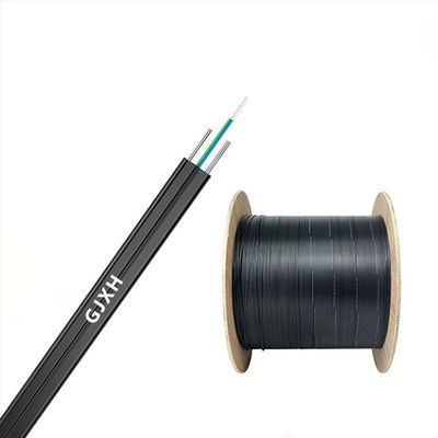 kupować Black Flat Drop Fiber Optic Cable HXCOWO GJXH G657A FTTH Flat Drop Fiber Cable produkcja internetowa