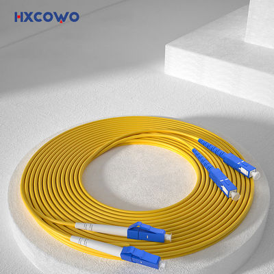 kupować HXCOWO FTTH Indoor SC/UPC-LC/UPC SM G657A2 Duplex Armored Fiber Cable Patch for Wired LAN produkcja internetowa