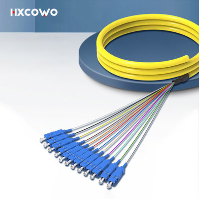 kupować HXCOWO SC Fanout SM 12-rdzeniowy pakiet światłowodowy Pigtail PVC LSZH Długość fali 850nm/1310nm/1550nm produkcja online