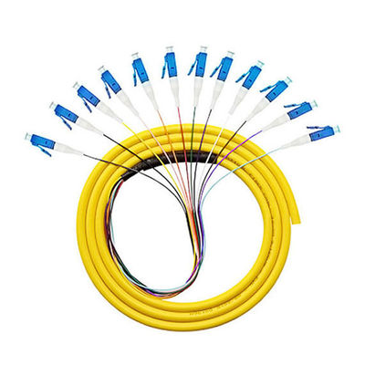 kupować 12 rdzenia LC FTTH 0,9 mm OM2 OM3 Pigtail światłowodowy dla płynnego przesyłu sygnału produkcja online