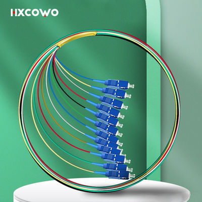 kupować FTTX HXCOWO 12-kolorowy pigtail światłowodowy SC UPC jednomodowy G657A 0,9 mm G652D produkcja online