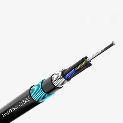 kupować HXCOWO GYTA53 48 Core G652D PE Underground Armored Fiber Optic Cable with LSOH Jacket produkcja internetowa