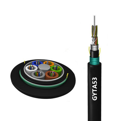kupować HXCOWO 24 48 Core G652D GYTA53 Outdoor Armored Fiber Optic Cable SM Steel Tape produkcja internetowa