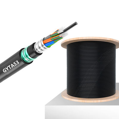 kupować Moistureproof Outdoor Armored Fiber Optic Cable Black Outdoor Rated Fiber produkcja internetowa