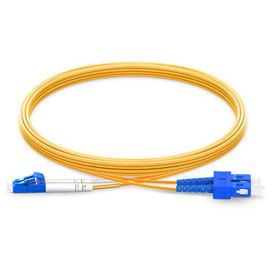 kupować 3m LC UPC To SC UPC Duplex 2.0mm Yellow Fiber Optic Patch Cord Single Mode For FTTX produkcja internetowa